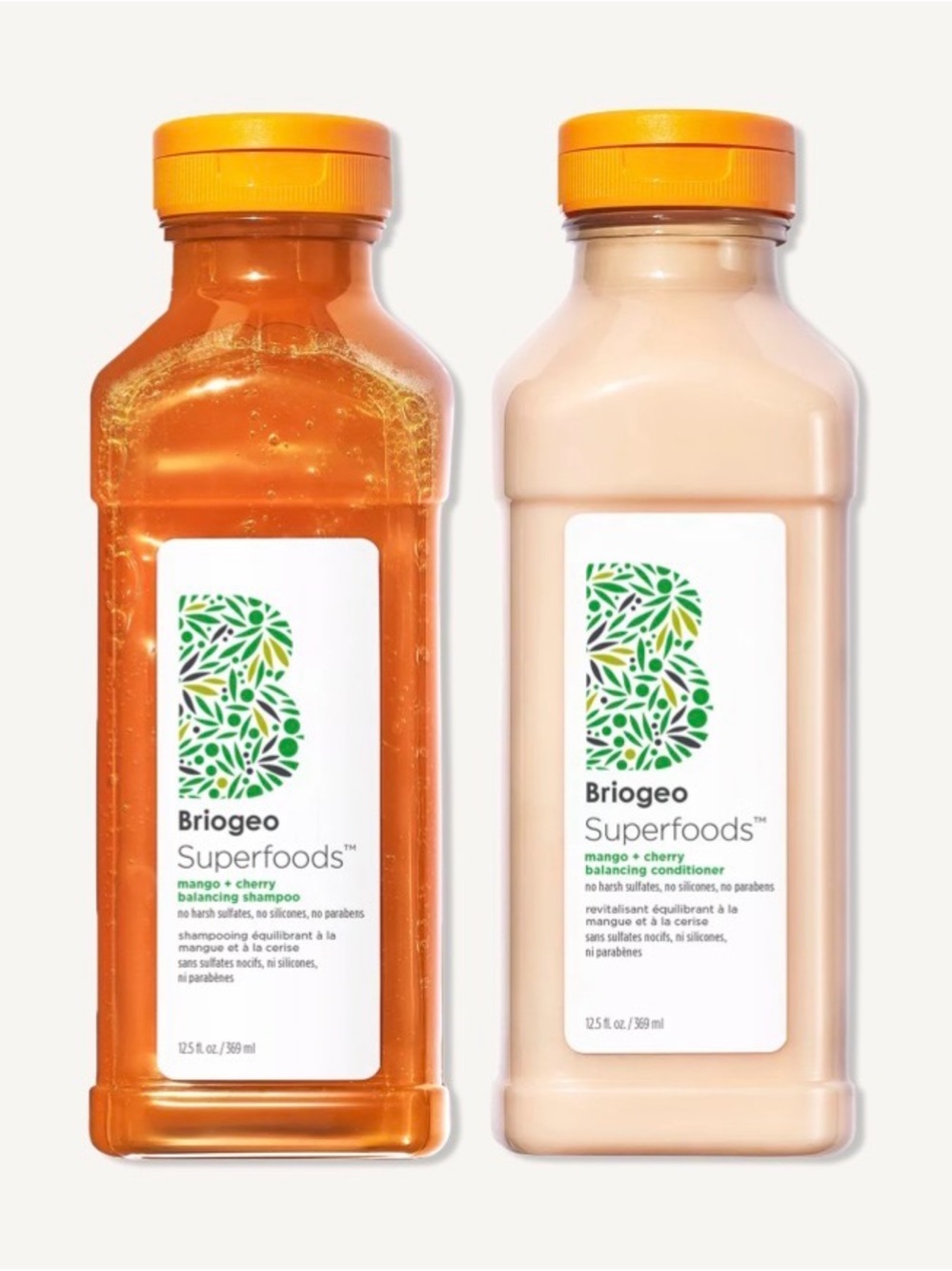 Briogeo Superfoods Mango + Cherry Shampoo & Conditioner Set - Orange & Cream